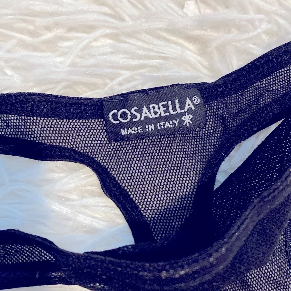 Cosabella Black Sheer micro mesh Thong